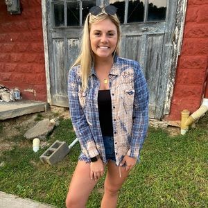 Bleached plaid flannel